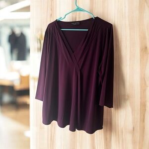 Lane Bryant Rich Plum V-Neck Blouse